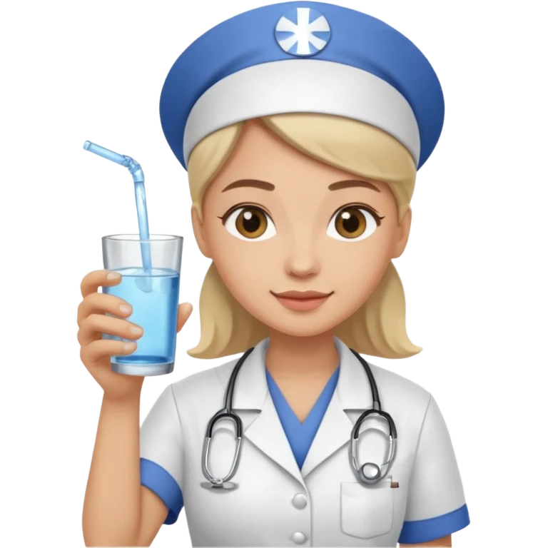 nurse holding drink emoji