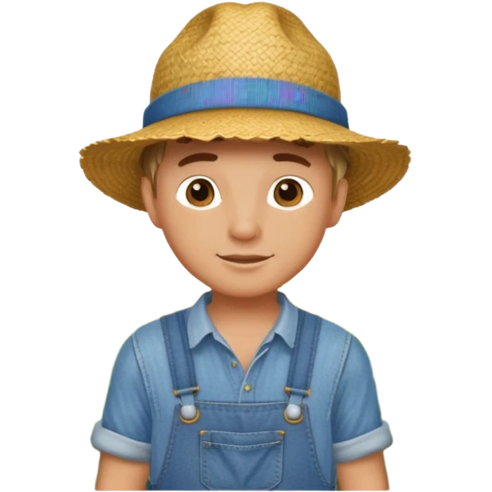 boy farmer,  emoji