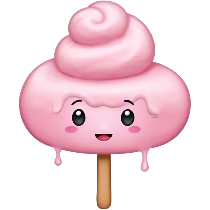 A cute pink candy floss  emoji