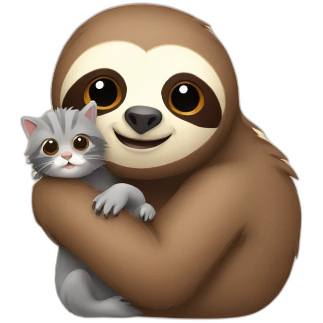 sloth with kitten emoji