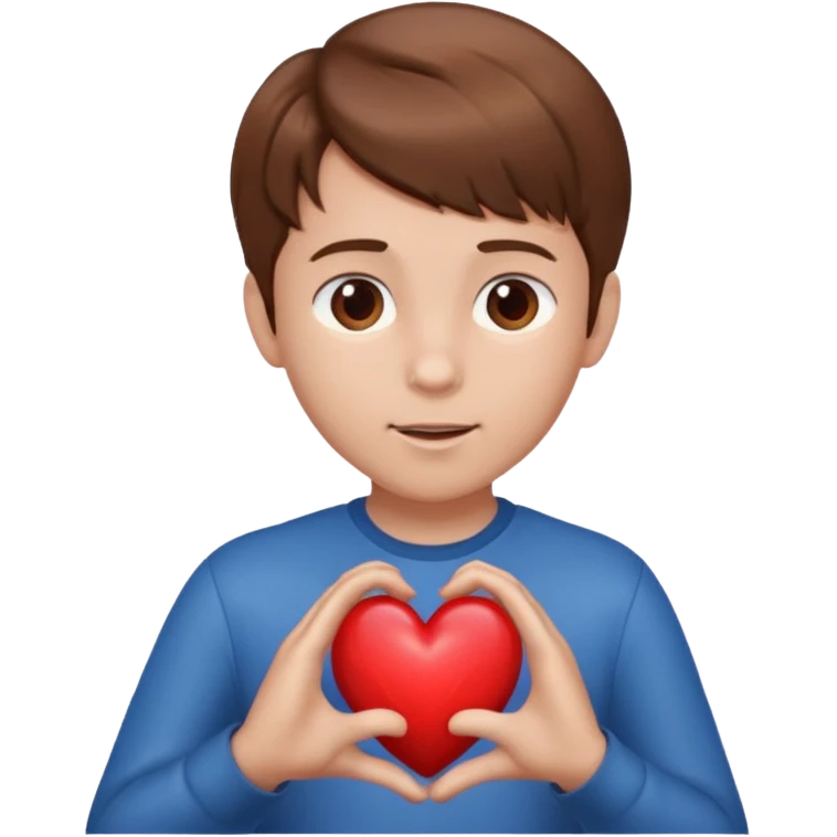 Boy taking his heart and throws it and it gets bigger and bigger emoji