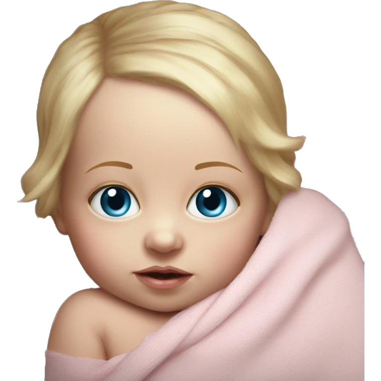 blue eyed blonde newborn girl realistic pink emoji
