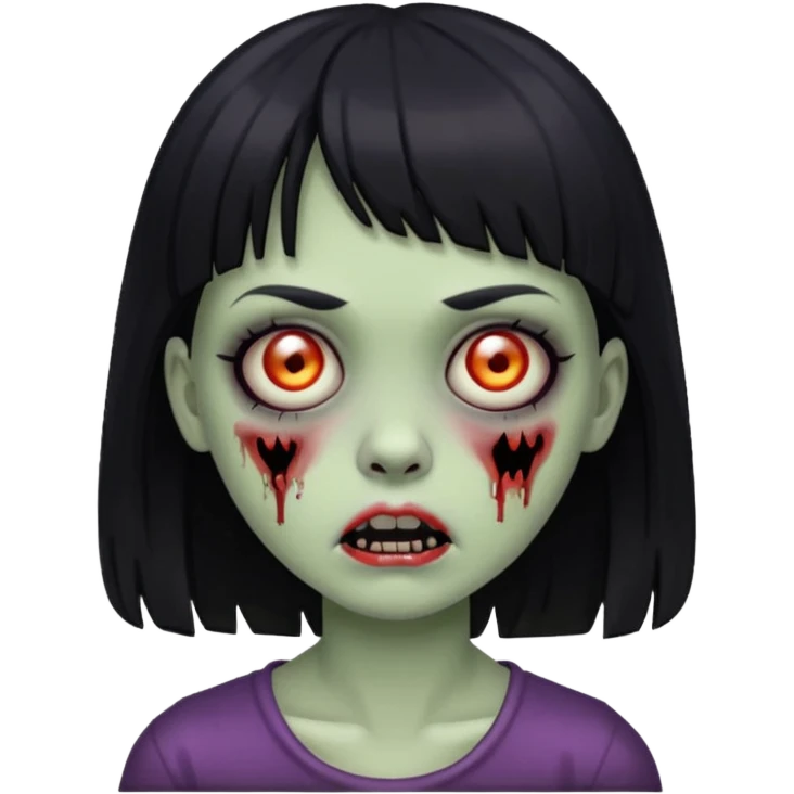 girl zombie with black bangs emoji