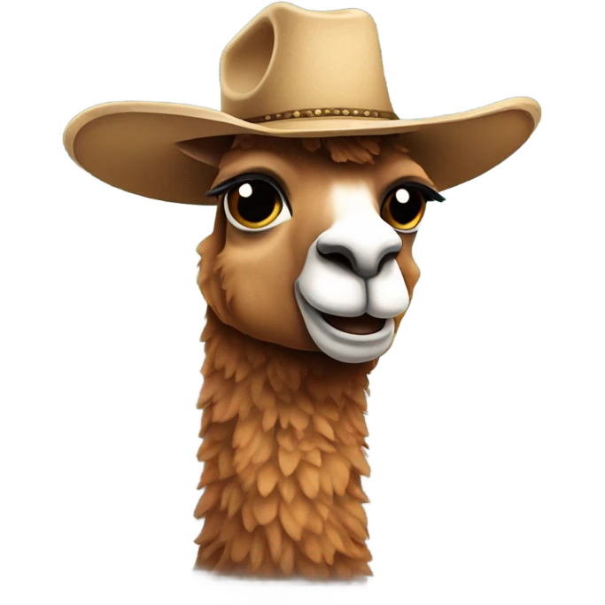 Llama wearing cowboy hat emoji