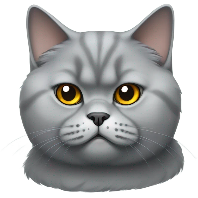 fluffy  bored looking british shorthair cat emoji