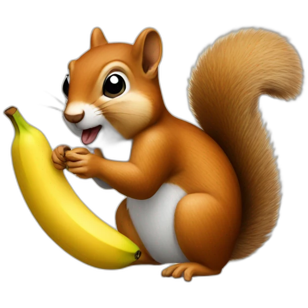 squirrel eating a banana emoji