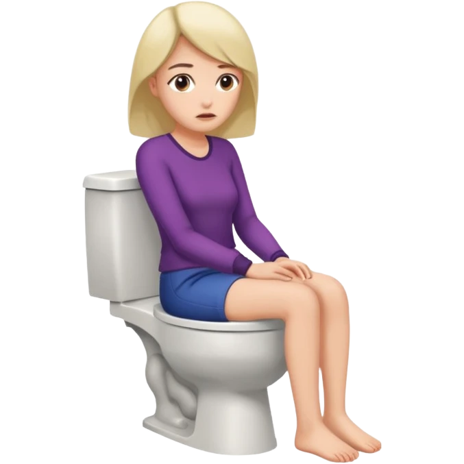 A woman is sitting on the toilet emoji