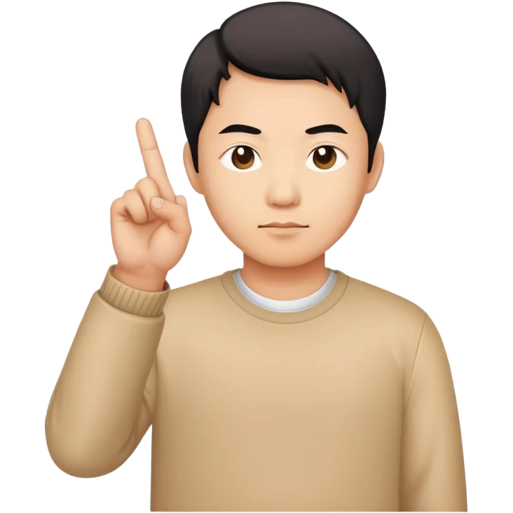 Victor Wong holding up only middle finger emoji