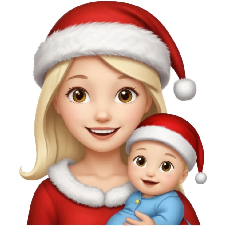 christmas girl with baby face emoji