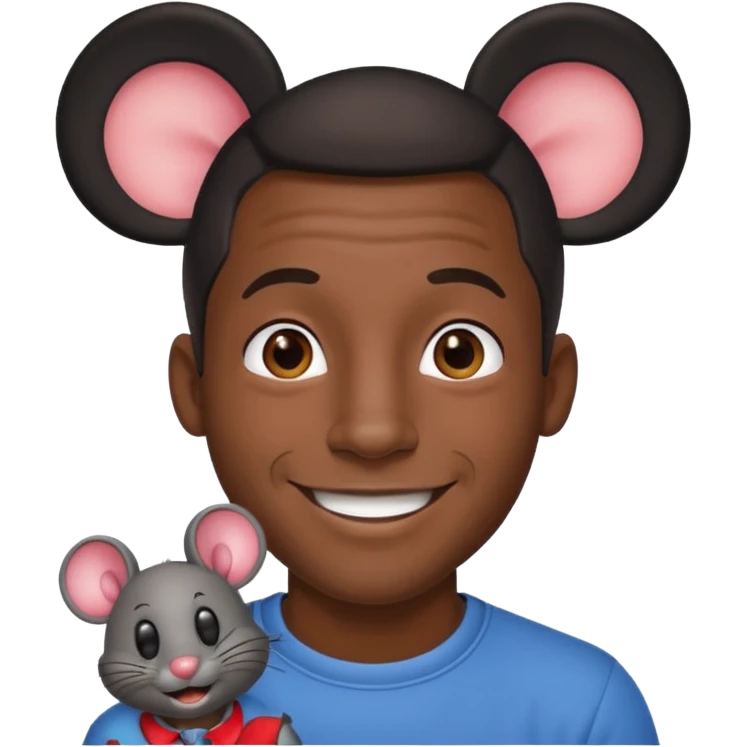 black man with mouse ears emoji