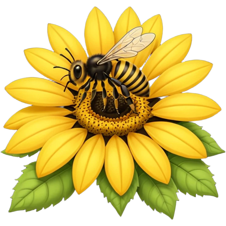  girasol y una aveja grande emoji