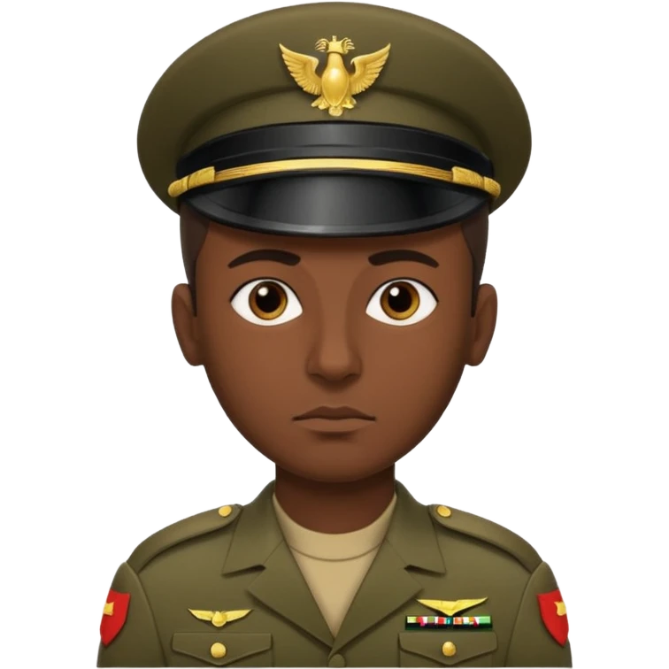 A portrait of an Iraqi soldier, shown from head to chest emoji