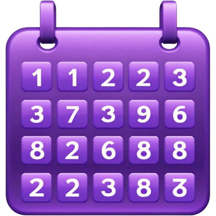 glitter purple and cian calendar emoji