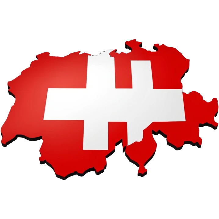 Outline / silhouette of the Swiss map with the Swiss flag design within this outline emoji