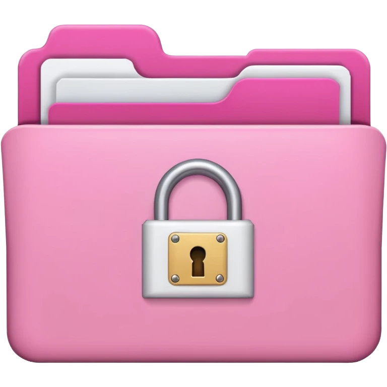 mix light pink dark pink and white girly lock with a folder behind it emoji
