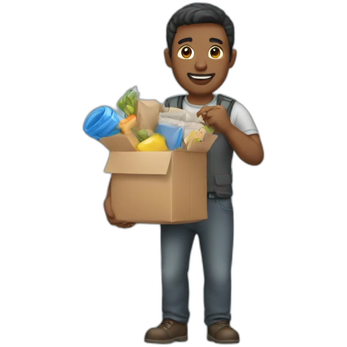 Man bringing stuff emoji