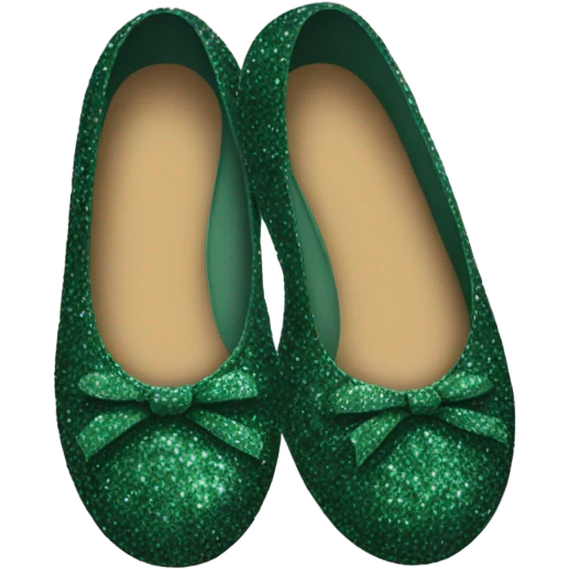 Dark green glitter ballerina shoes emoji