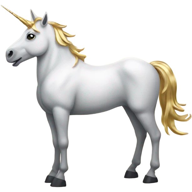 Unicorn with gold horns and hoofs emoji