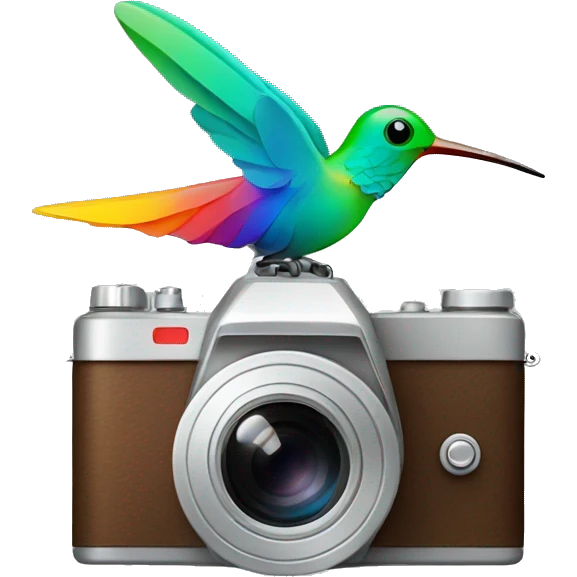 camera with colibri abstract emoji