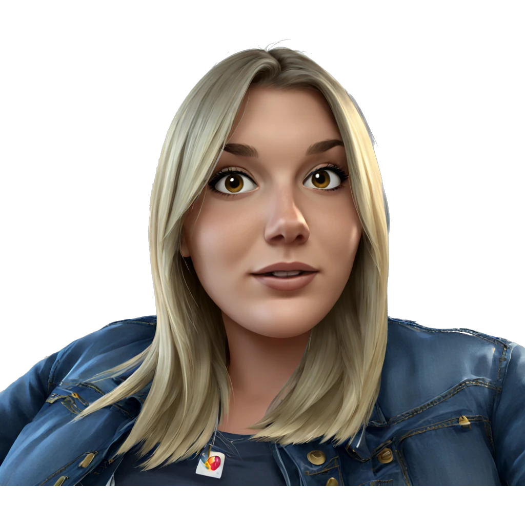 blonde girl in denim jacket emoji
