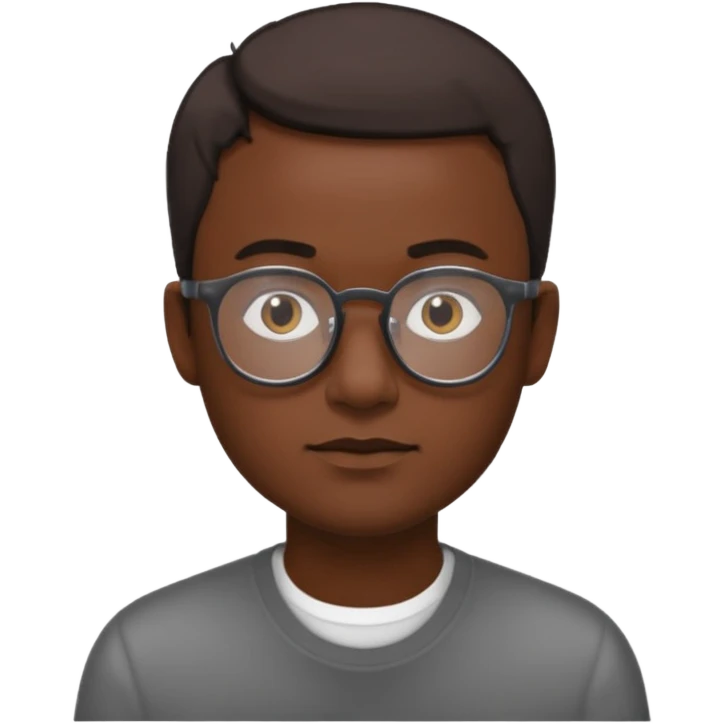 zumbi masculino, óculos fino, cabelo baixo emoji