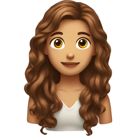 Brown long hair emoji