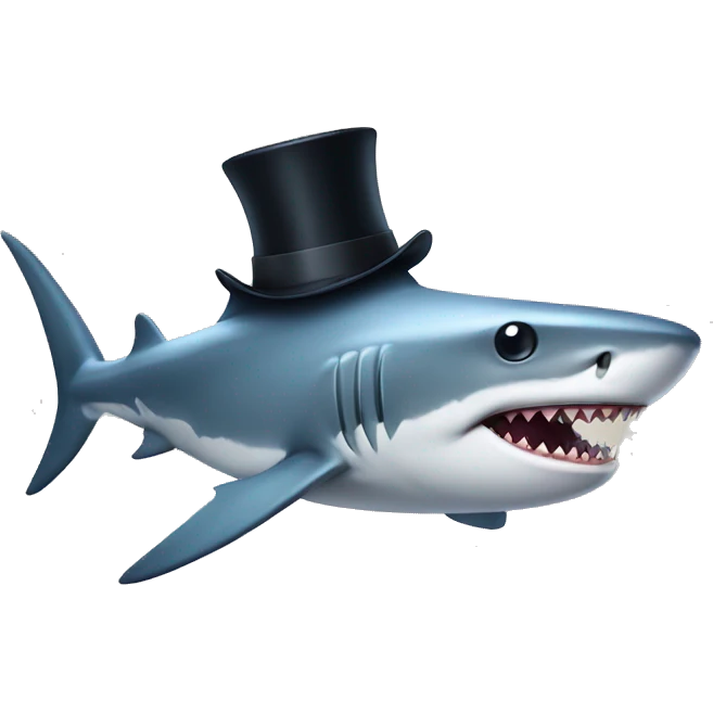 Shark with a top hat emoji