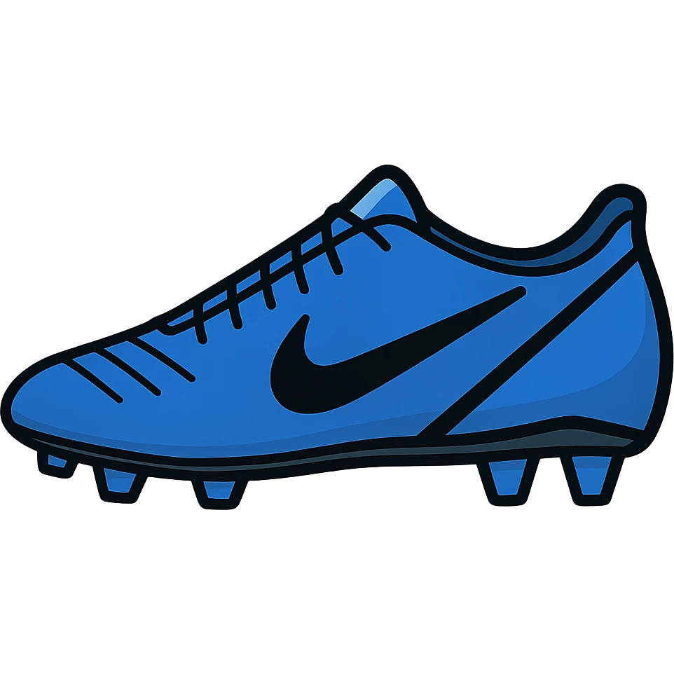 Make the football boot blue. The original style is sticker style, which does not support editing, so use the general style editor to keep the sticker look while making the boot blue. emoji