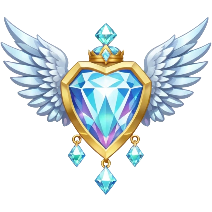 holy diamond emblem with white wings and diamond in the middle emoji