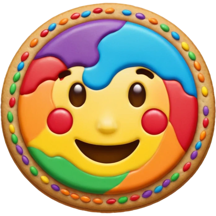 rainbow cookie face emoji