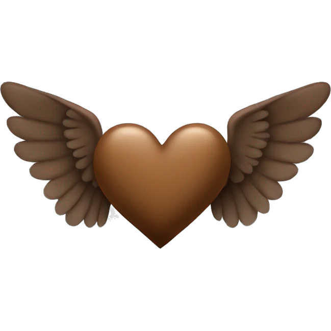 brown heart with wings emoji
