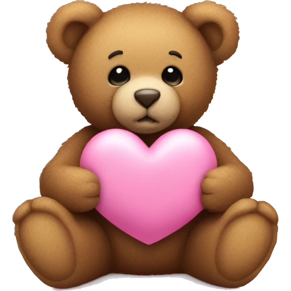 small teddy bear holding pink heart  emoji