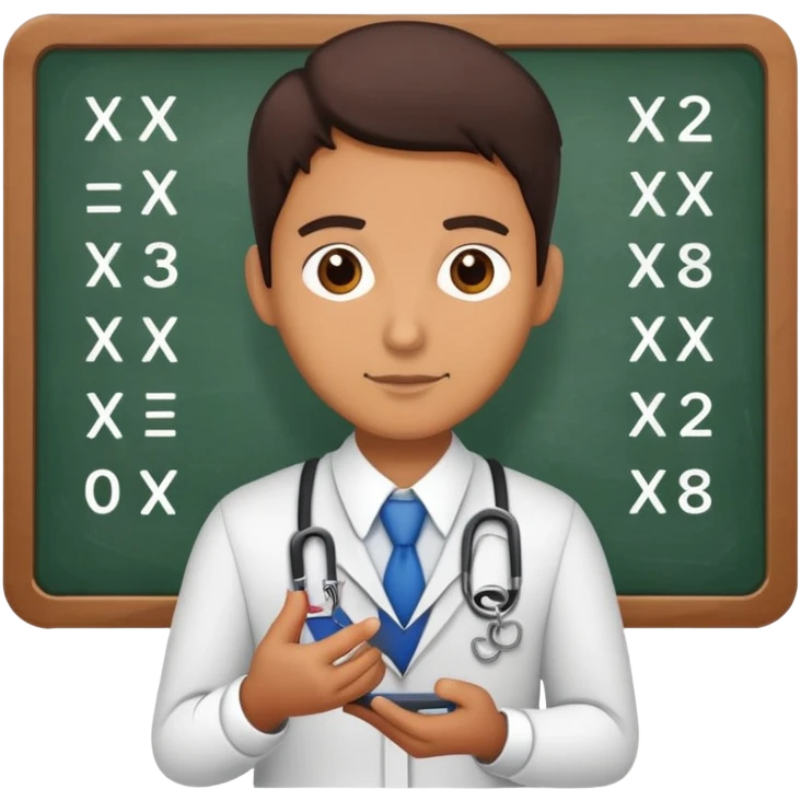 Math teacher with multiplication, addition, subtraction, and division symbols emoji