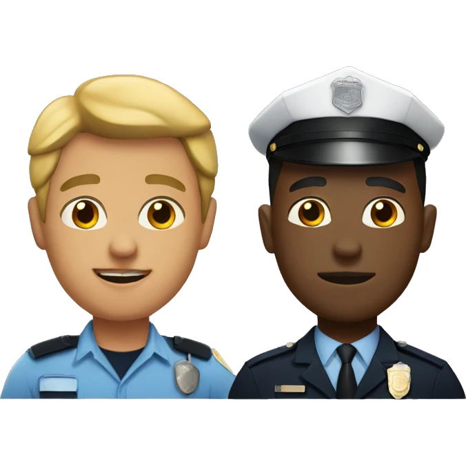 black man and police officer emoji