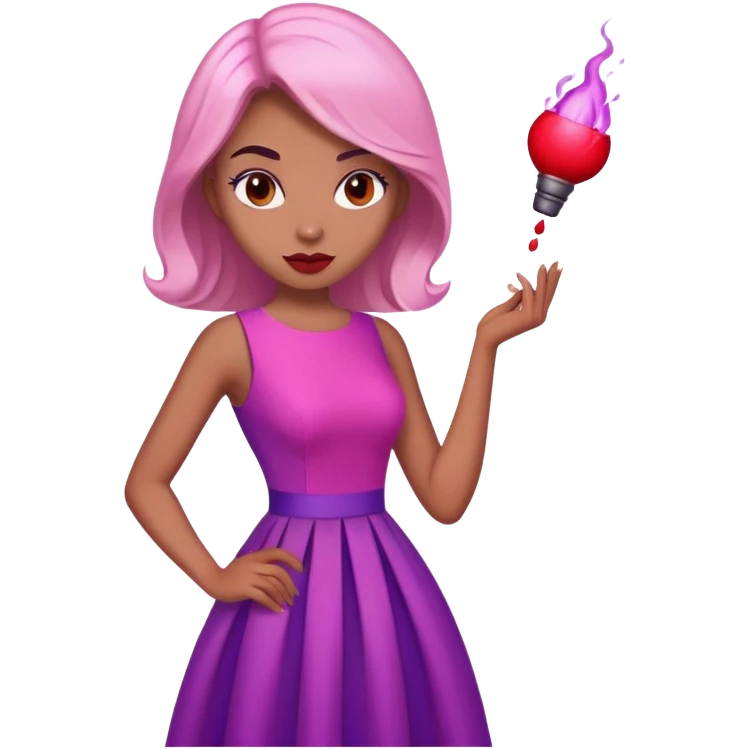 woman pink violet red bomb emoji
