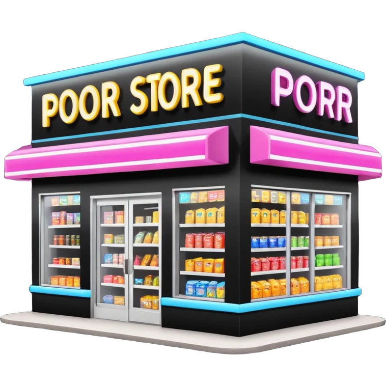 Convenience store named poor store and more emoji