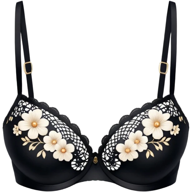 Black lace bra emoji