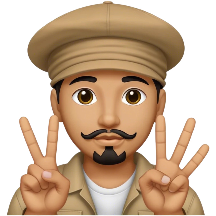 Cholo with a peace sign emoji