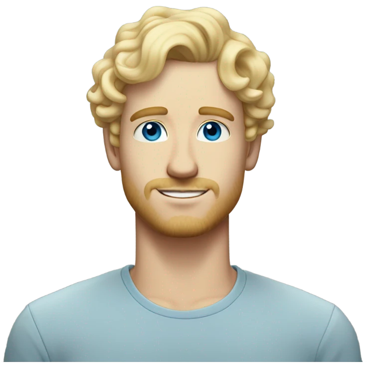 full body light curl blonde 30yo man blue eyed pale skin emoji