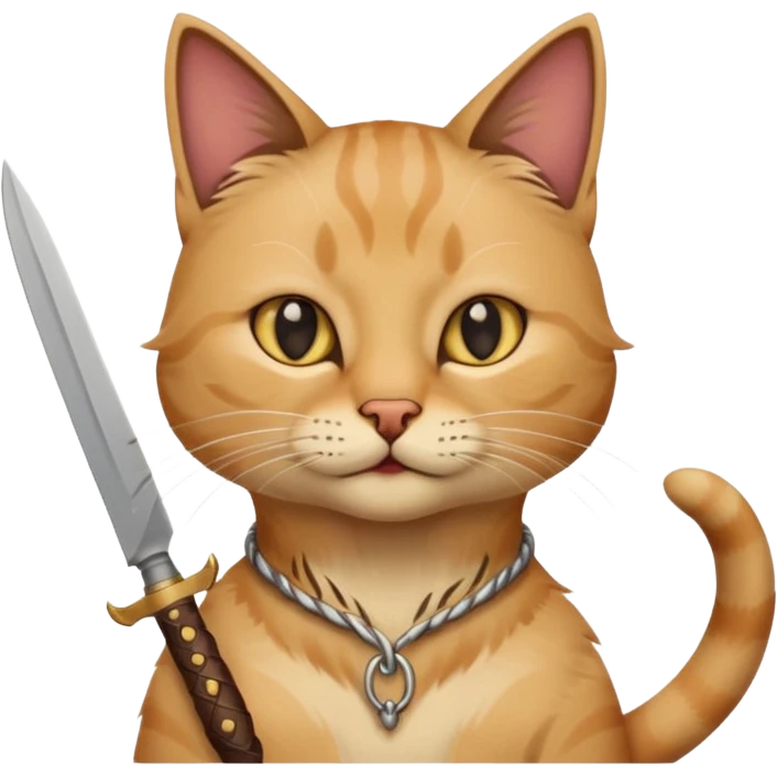 cat arab ancient army with small knife emoji
