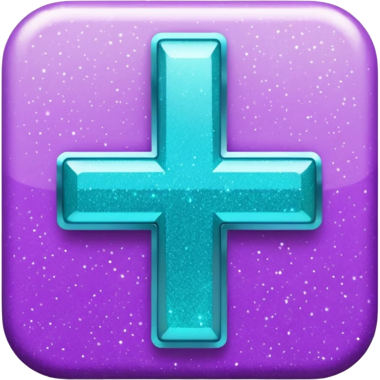 Glitter Purple and Cian plus symbol emoji