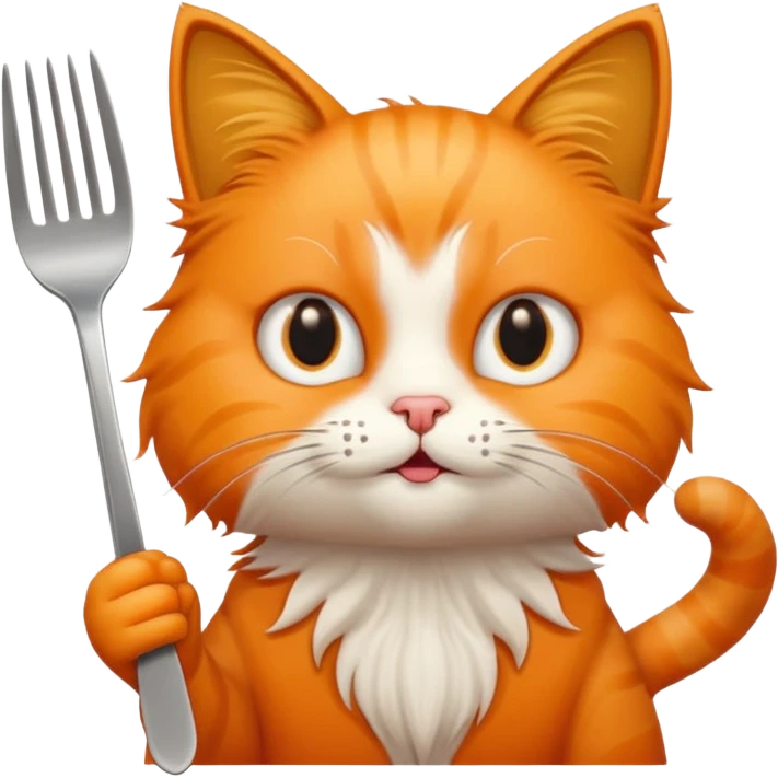 Cat with a fork  emoji