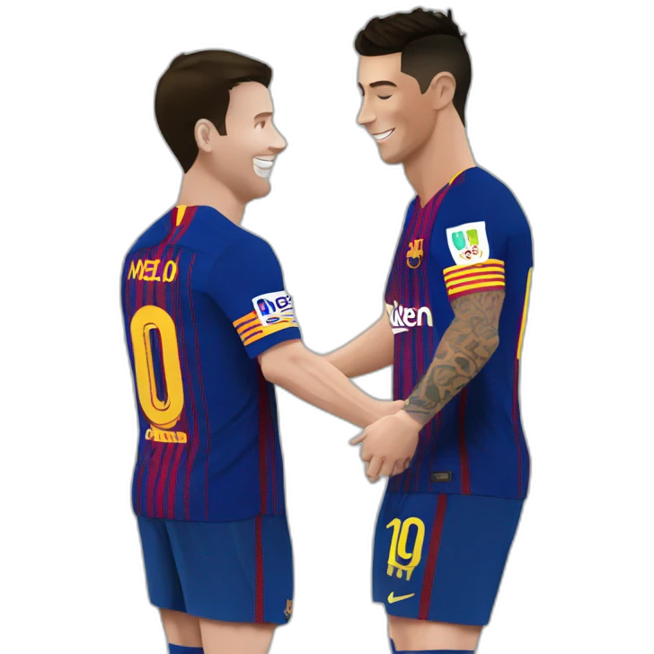 Cristiano ronaldo hugging messi emoji