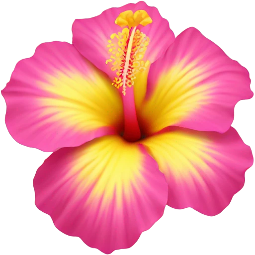 yellow and pink hibiscus flower emoji