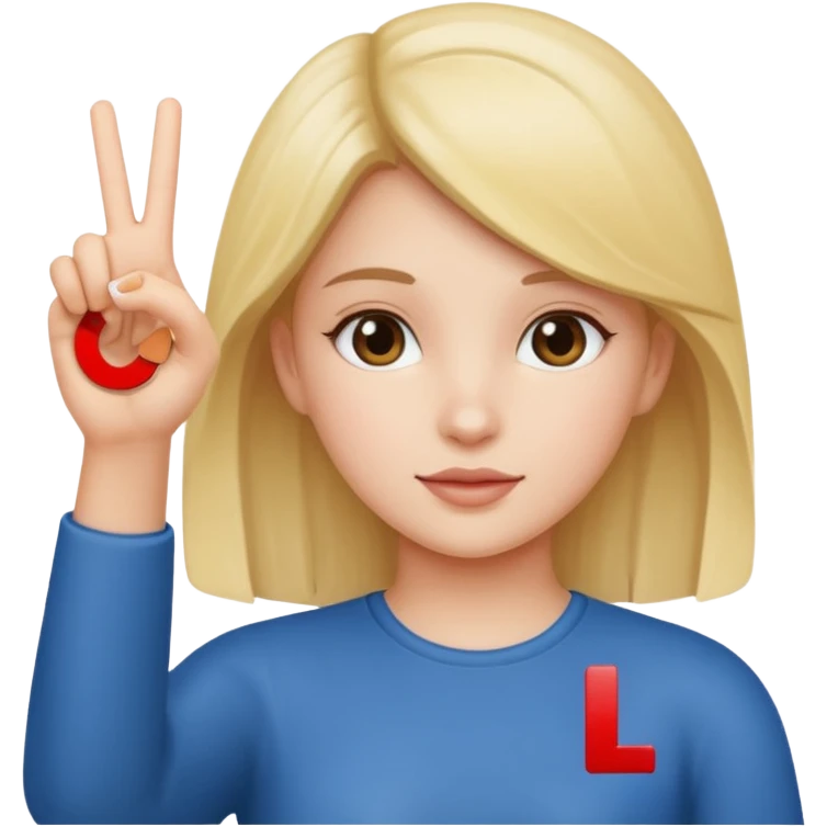 Girl holding up an L sign  emoji