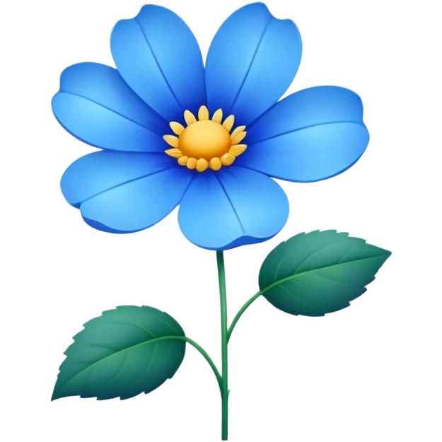 blue flower in line emoji
