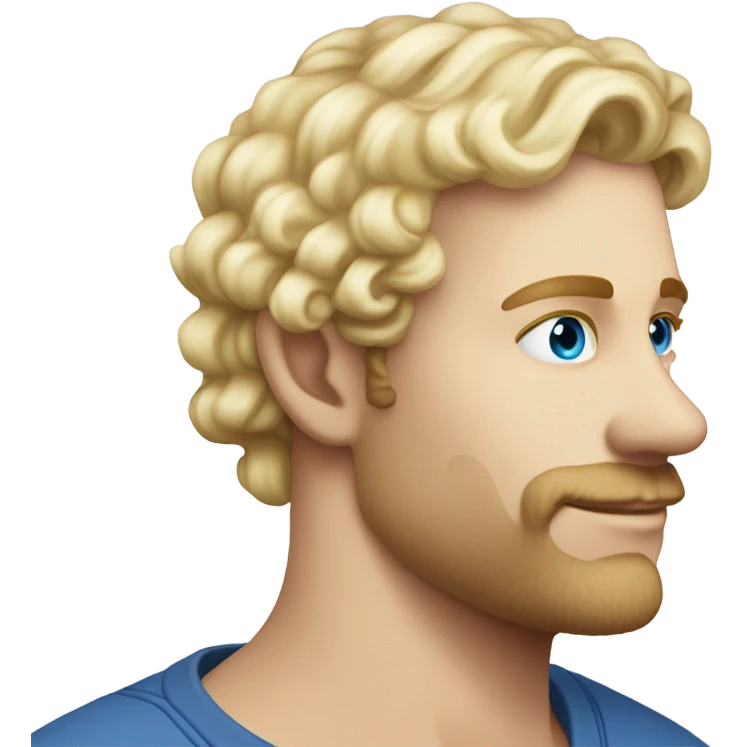 3/4 profile light curl blonde 30yo man blue eyed pale skin emoji