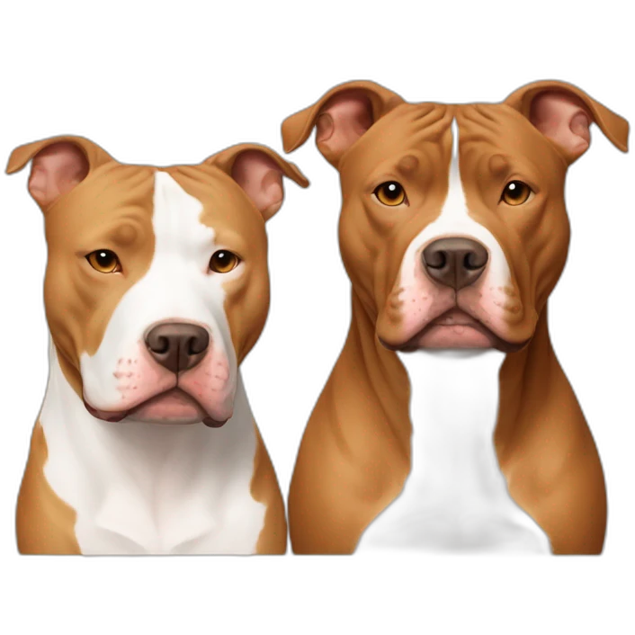 One Tan pitbull with white strip on face with one copper pitbull emoji