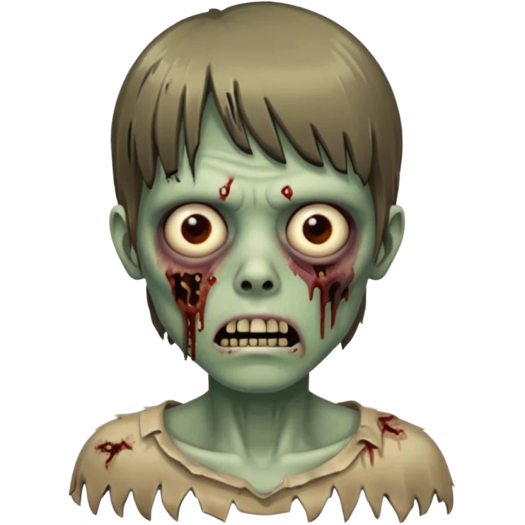 Quero que faça uma zombie com franja e cabelo médio  emoji