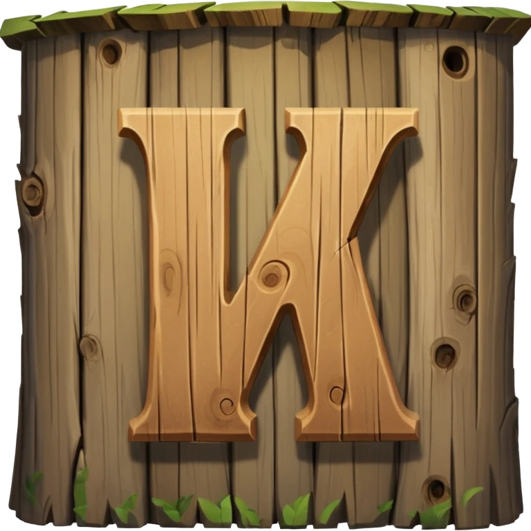 letter W on the side wall of a treehouse in a tree, only the top no trunk emoji